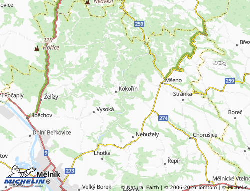 Mapa MICHELIN Kokořínský Důl - ViaMichelin