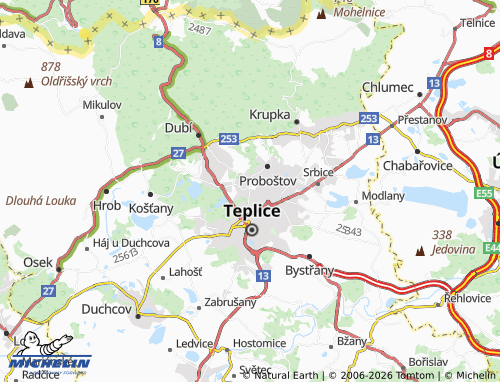 Mappa MICHELIN Novosedlice - ViaMichelin