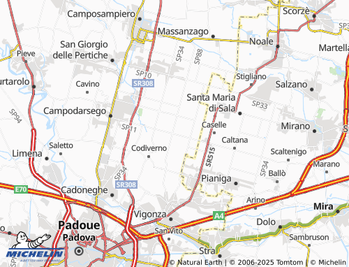 MICHELIN-Landkarte Villanova di Camposampiero - ViaMichelin