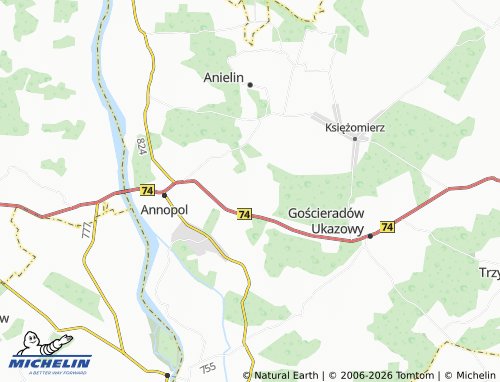 MICHELIN Dąbrowa map - ViaMichelin