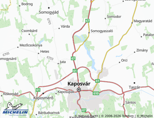 MICHELIN Kaposfüred map - ViaMichelin