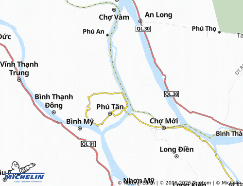 Carte MICHELIN Phú Tân - ViaMichelin