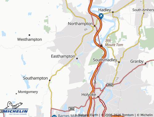 Kaart MICHELIN Easthampton - ViaMichelin