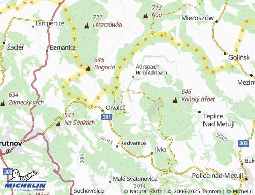 MICHELIN-Landkarte Hodkovice - ViaMichelin