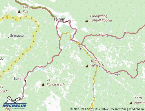 MICHELIN Tolminski Lom map - ViaMichelin