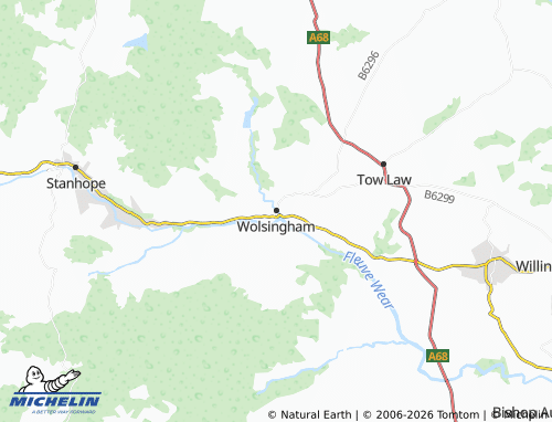 Carte MICHELIN Wolsingham - ViaMichelin