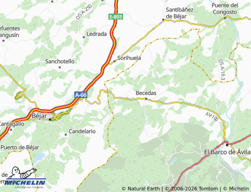 MICHELIN San Bartolomé de Béjar map - ViaMichelin