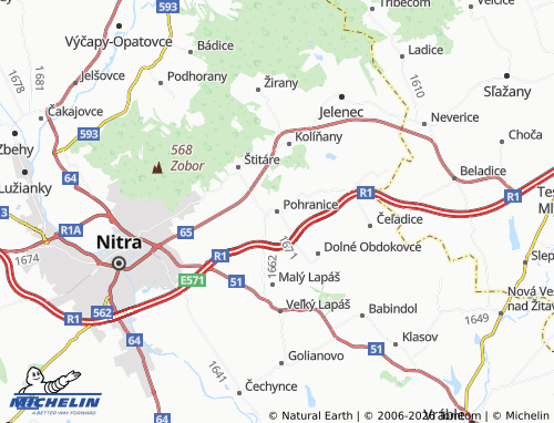 MICHELIN Pohranice map - ViaMichelin