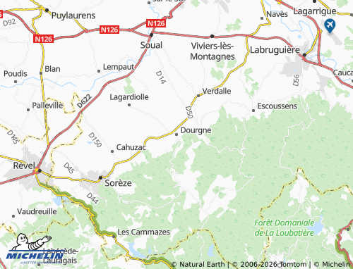 Mappa MICHELIN Dourgne - ViaMichelin