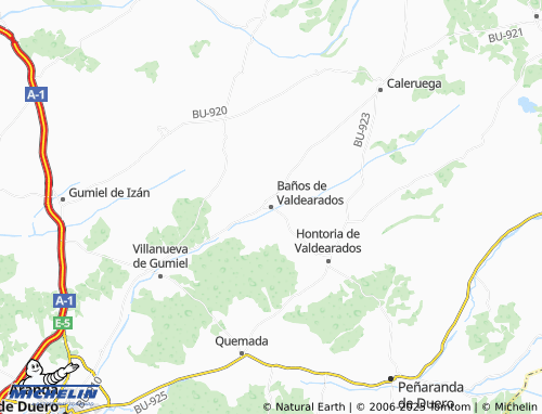 MICHELIN Baños de Valdearados map - ViaMichelin