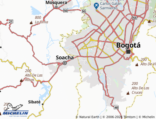 Mapa MICHELIN Tanque de Cazuca E.A.A.B. - ViaMichelin