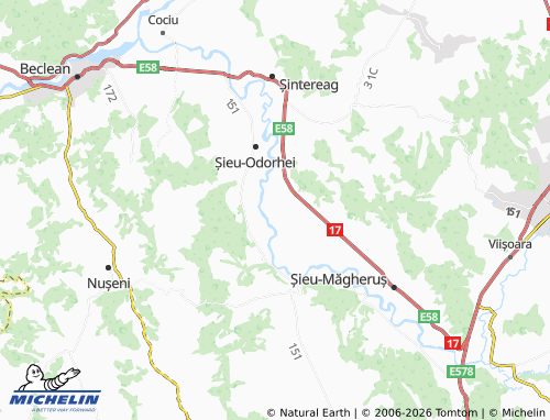 Mapa MICHELIN Cristur-Șieu - ViaMichelin