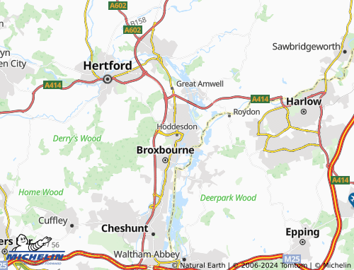 MICHELIN Hoddesdon map - ViaMichelin