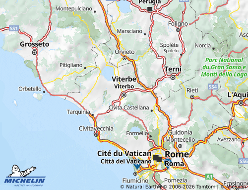 Kaart MICHELIN Viterbo - ViaMichelin