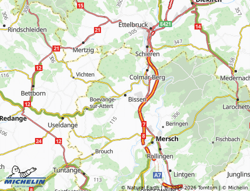 MICHELIN Bissen map - ViaMichelin