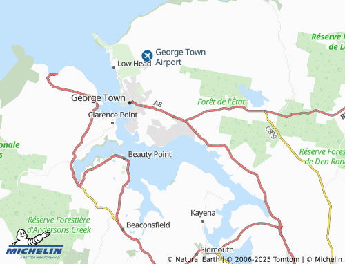 MICHELIN Bell Bay map - ViaMichelin