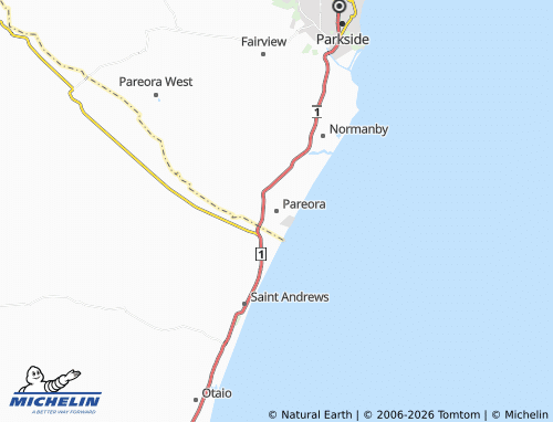 Mapa MICHELIN Pareora - ViaMichelin