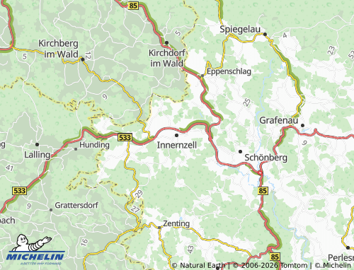 MICHELIN Innernzell map - ViaMichelin
