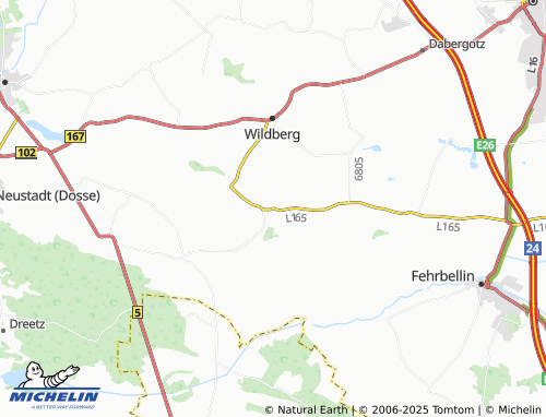 MICHELIN Garz map - ViaMichelin