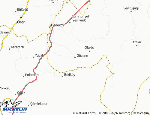 Mappa MICHELIN Gözene - ViaMichelin
