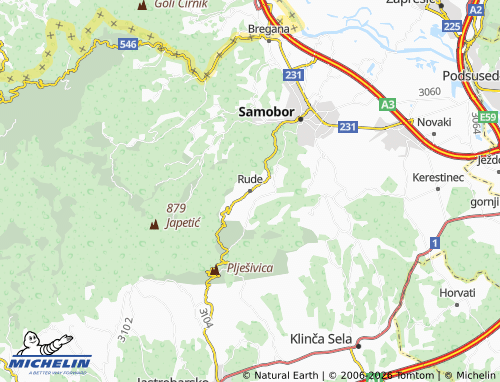 MICHELIN-Landkarte Rude - ViaMichelin