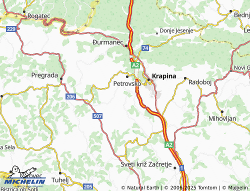 MICHELIN Mala Pačetina map - ViaMichelin