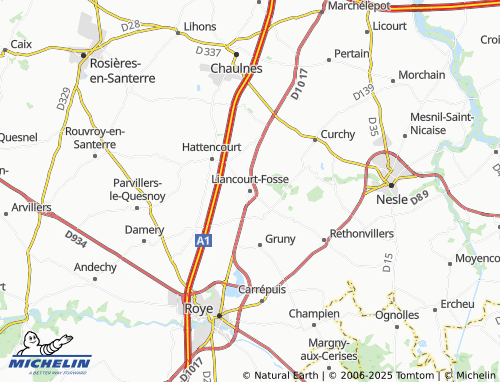 Carte MICHELIN Liancourt-Fosse - ViaMichelin