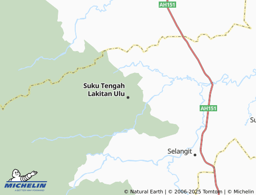 MICHELIN Suku Tengah Lakitan Ulu map - ViaMichelin
