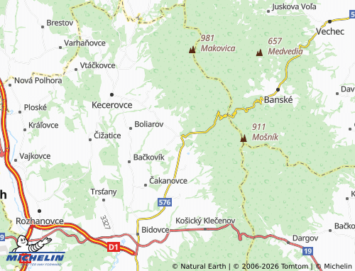MICHELIN-Landkarte Herľany - ViaMichelin