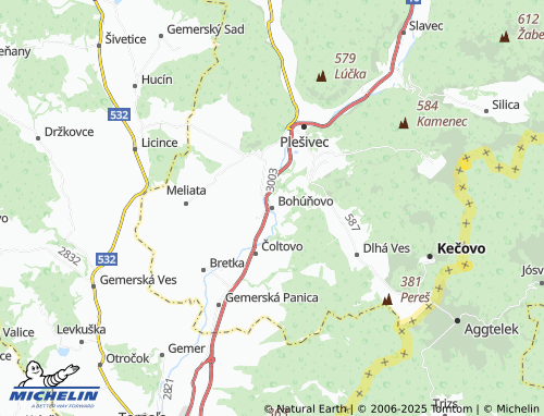 MICHELIN Bohúňovo map - ViaMichelin