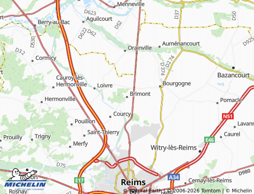 Mapa MICHELIN Brimont - ViaMichelin