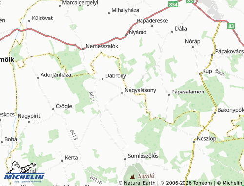 Mapa MICHELIN Nagyalásony - ViaMichelin