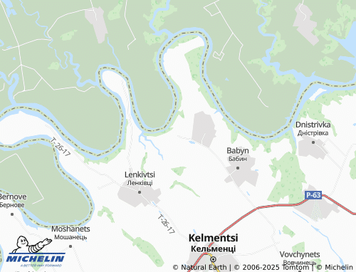 MICHELIN Nahoriany map - ViaMichelin