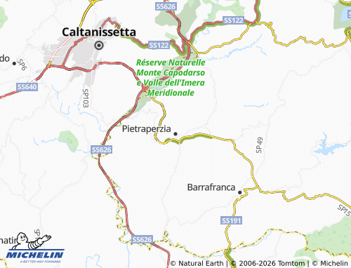 MICHELIN Pietraperzia map - ViaMichelin