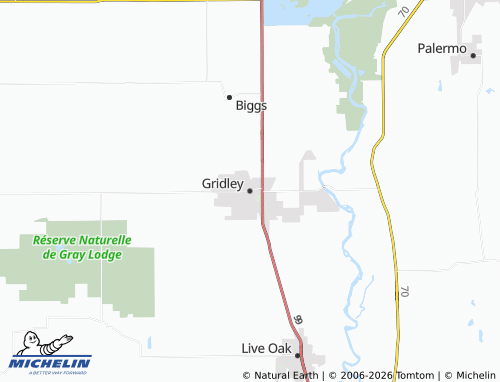 Mapa MICHELIN Gridley - ViaMichelin