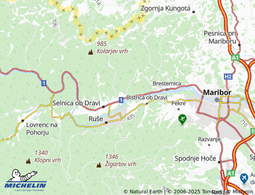 Carte MICHELIN Spodnji Slemen - ViaMichelin