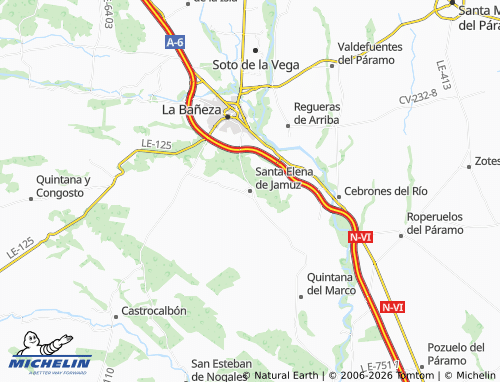 MICHELIN Santa Elena de Jamuz map - ViaMichelin
