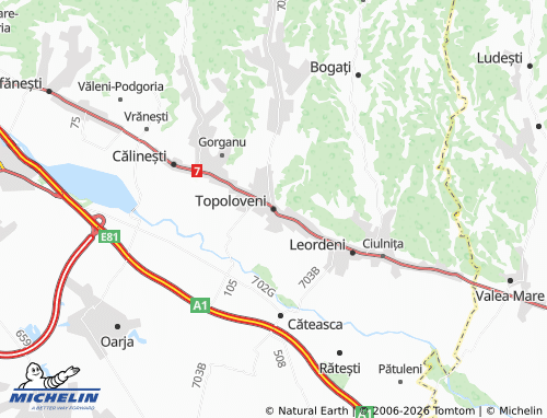 Mapa MICHELIN Topoloveni - ViaMichelin