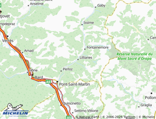 Carte MICHELIN Lillianes - ViaMichelin