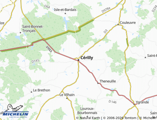 Carte MICHELIN Cérilly - ViaMichelin