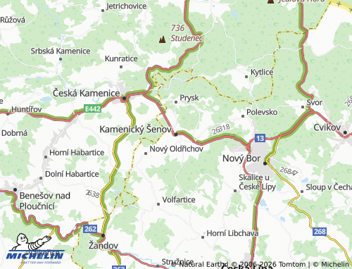 Mapa MICHELIN Kamenický Šenov - ViaMichelin