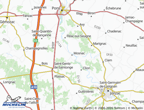 Mapa MICHELIN Mosnac - ViaMichelin