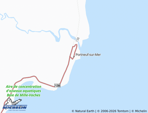 Mapa MICHELIN Portneuf-sur-Mer - ViaMichelin