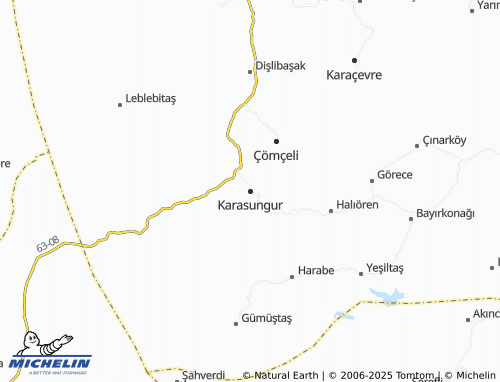 MICHELIN Karasungur map - ViaMichelin