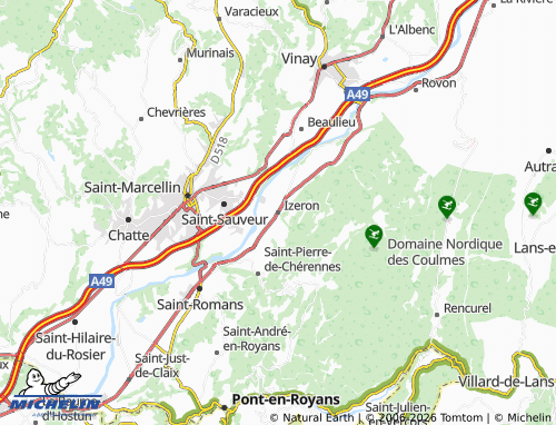 MICHELIN Izeron map - ViaMichelin