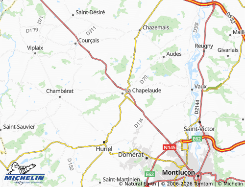 Carte MICHELIN La Chapelaude - ViaMichelin