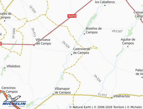 MICHELIN Castroverde de Campos map - ViaMichelin
