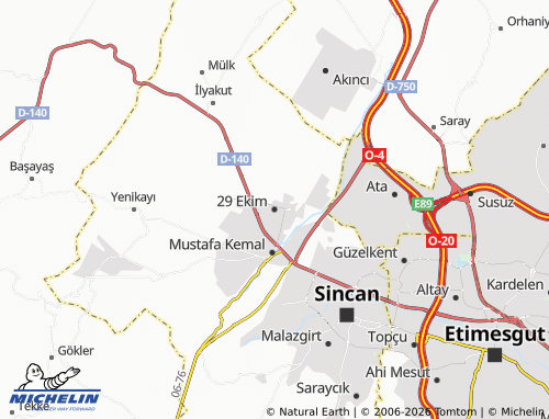 MICHELIN 29 Ekim map - ViaMichelin