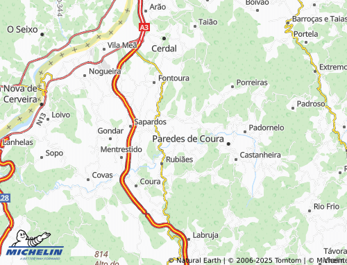 MICHELIN Chã da Burra map - ViaMichelin