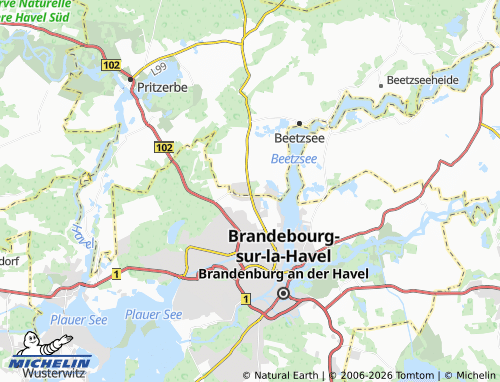 MICHELIN Brielow Ausbau map - ViaMichelin